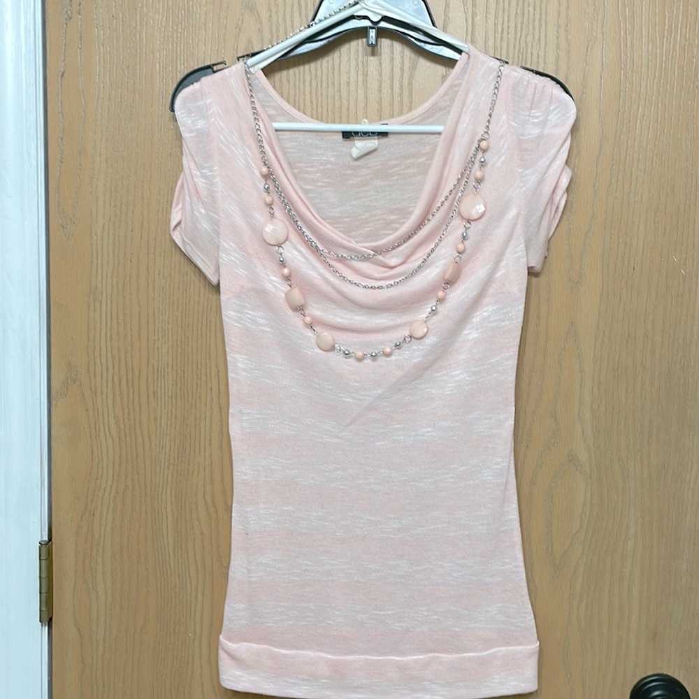 Vintage Deb Pink Cowl Neck Shirt